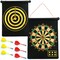 Magnetic Roll-Up Dart Board Target Game 17X14 Inch With 6 Darts Portable Hang
